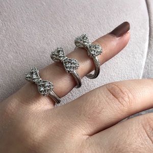 Cute Silver Plated Bow Rings 🎀